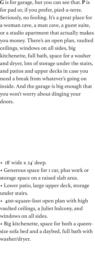 G is for garage, but